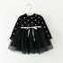 Autumn New Polka Dot Stitching Gauze Princess Dress Baby Girl Long Sleeve Dress